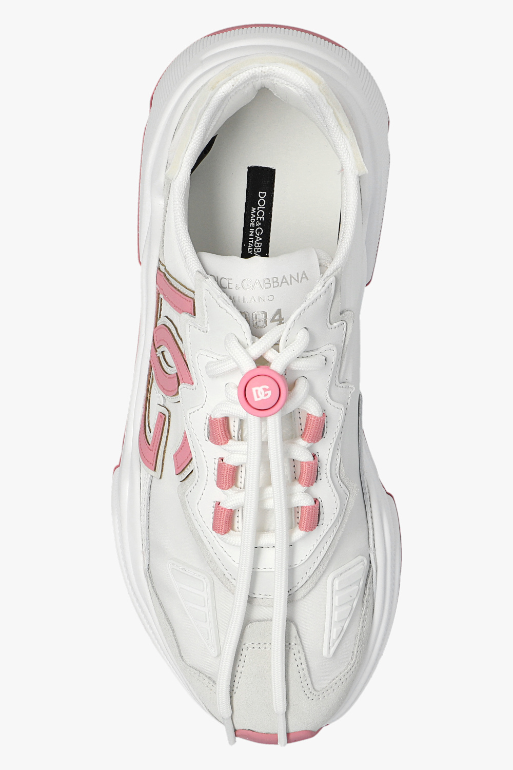 Calfskin sliders with DG logo in Pink for Women